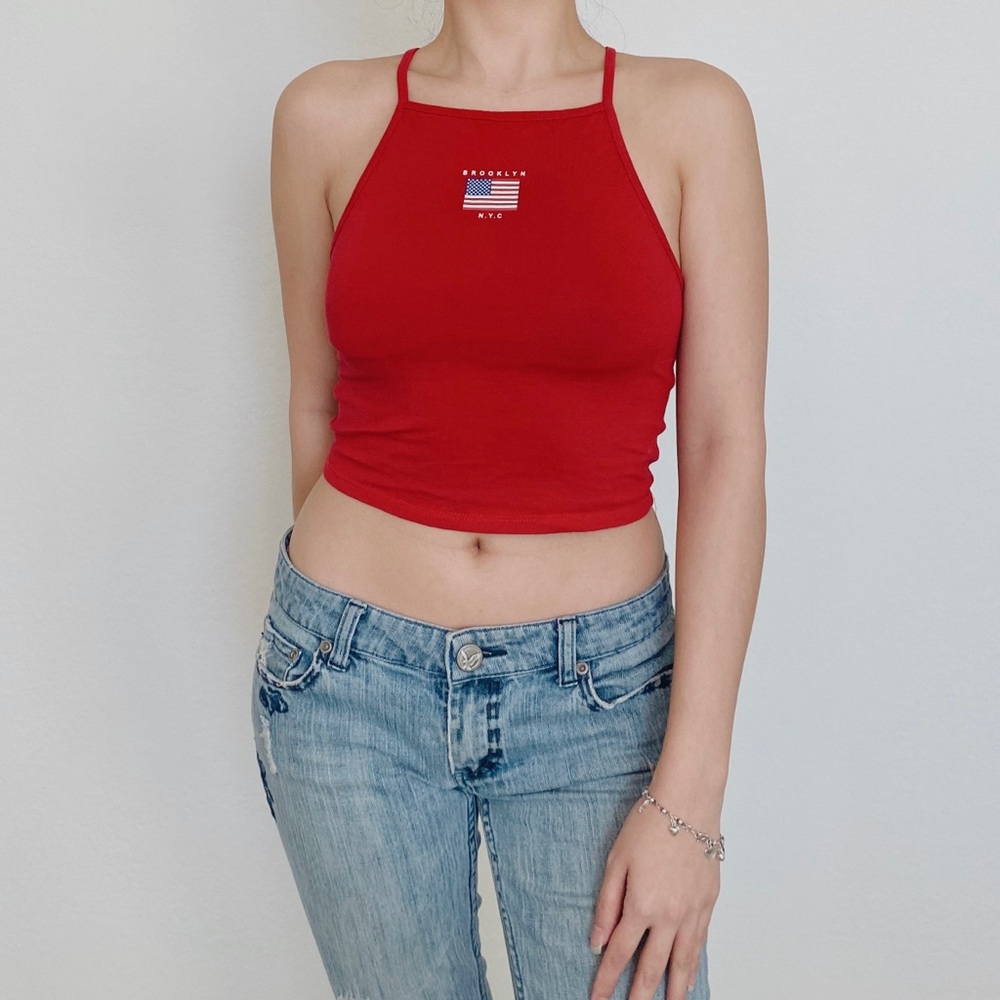 Red Brooklyn/NYC Crop Top